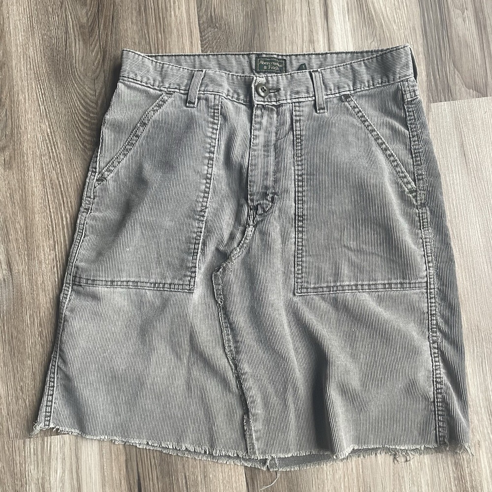 Vintage Abercrombie & Fitch Corduroy Chino Mini Skirt Grunge patchwork 90s Sz 8